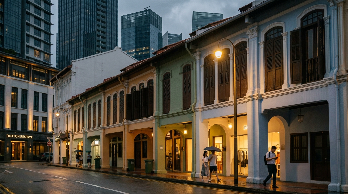 Duxton, Tras and Neil Road: The S$500 Million Shophouse Deal Is Capital Substitution, Not Spillover