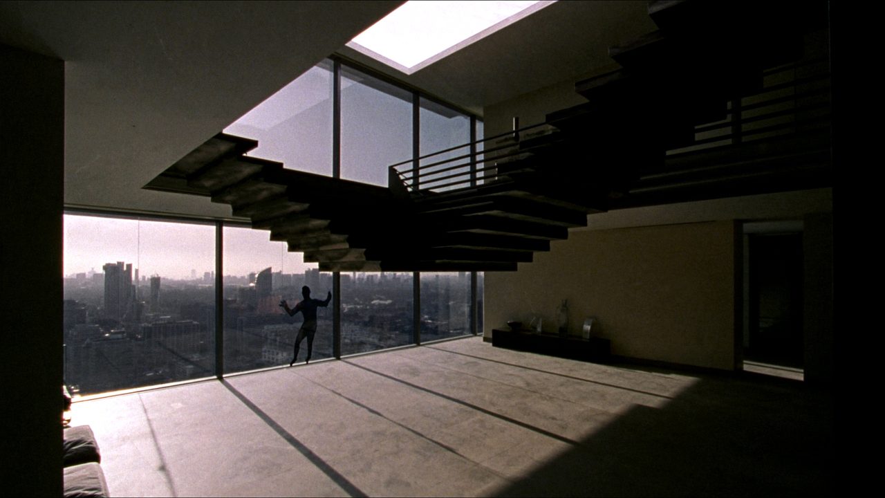 Empty double-volume duplex penthouse interior